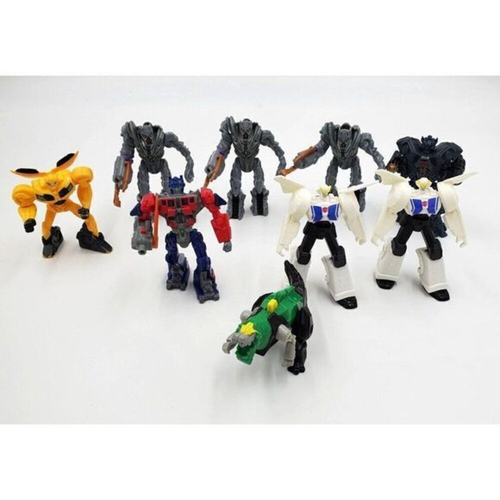 McDonald's Action Figures Lot Of 9 Transformers + Grimlock Robot
